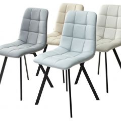 Стул CHILLI SQUARE HK017-03 светло-серый, PU/ черный каркас М-City в Невьянске - nevyansk.mebel24.online | фото 2