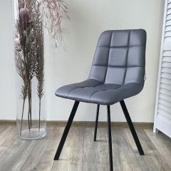 Стул CHILLI SQUARE HK017-09 серо-черничный, PU/ черный каркас М-City в Невьянске - nevyansk.mebel24.online | фото 5