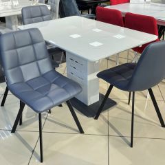 Стул CHILLI SQUARE HK017-09 серо-черничный, PU/ черный каркас М-City в Невьянске - nevyansk.mebel24.online | фото 6