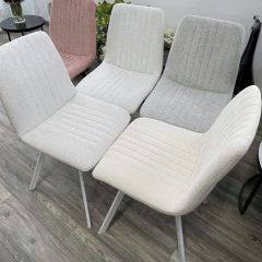 Стул ELVIS WZ2042-18 белая галька фактурный велюр / белый каркас М-City в Невьянске - nevyansk.mebel24.online | фото 6