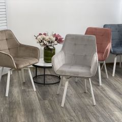 Стул MAVERICK 360 град. поворот. BLUVEL-40 BEIGE/ белый каркас, М-City в Невьянске - nevyansk.mebel24.online | фото 3