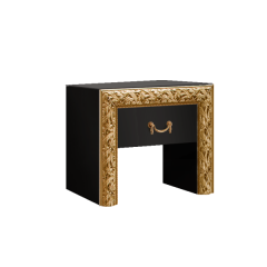 Тумба прикроватная Тиффани Premium черная/золото (ТФТП-1(П) в Невьянске - nevyansk.mebel24.online | фото