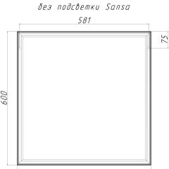 Зеркало Corsica 600х600 black без подсветки Sansa (SB1064Z) в Невьянске - nevyansk.mebel24.online | фото 4