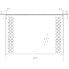 Зеркало Cosmo 100 black с подсветкой Sansa (SC1047Z) в Невьянске - nevyansk.mebel24.online | фото 2