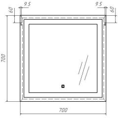 Зеркало Even 70 black с подсветкой Sansa (SE1054Z) в Невьянске - nevyansk.mebel24.online | фото 6