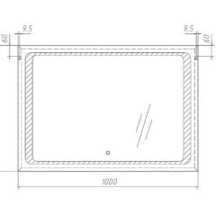 Зеркало Galaxy 100 black с подсветкой Sansa (SG1057Z) в Невьянске - nevyansk.mebel24.online | фото 6