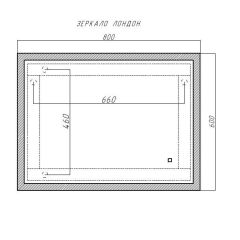 Зеркало Лондон 800х600 с подсветкой Домино (GL7019Z) в Невьянске - nevyansk.mebel24.online | фото 8