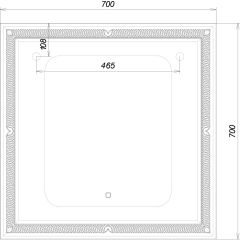 Зеркало Паликир 700х700 с подсветкой Домино (GL7051Z) в Невьянске - nevyansk.mebel24.online | фото 6