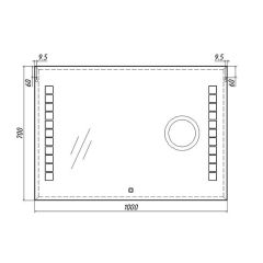 Зеркало Quadro 100 alum (линза) с подсветкой Sansa (SQL1030Z) в Невьянске - nevyansk.mebel24.online | фото 8