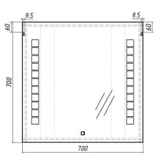 Зеркало Quadro 70 alum с подсветкой Sansa (SQ1016Z) в Невьянске - nevyansk.mebel24.online | фото 6