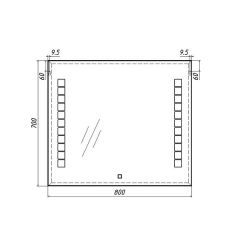 Зеркало Quadro 80 alum с подсветкой Sansa (SQ1017Z) в Невьянске - nevyansk.mebel24.online | фото 7