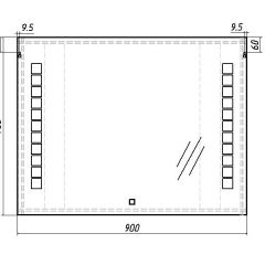 Зеркало Quadro 90 alum с подсветкой Sansa (SQ1018Z) в Невьянске - nevyansk.mebel24.online | фото 7