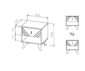БАЙКАЛ Тумба прикроватная (Графит/Дуб золотой) в Невьянске - nevyansk.mebel24.online | фото 3