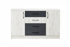 БЕАТРИС Комод К1400 (дуб крафт белый/антрацит) в Невьянске - nevyansk.mebel24.online | фото