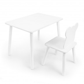 Детский комплект стол и стул «Мишка» Rolti Baby (белый/белый, массив березы/мдф) в Невьянске - nevyansk.mebel24.online | фото