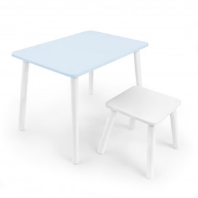 Детский комплект стол и табурет Rolti Baby (голубая столешница/белое сиденье/белые ножки) в Невьянске - nevyansk.mebel24.online | фото