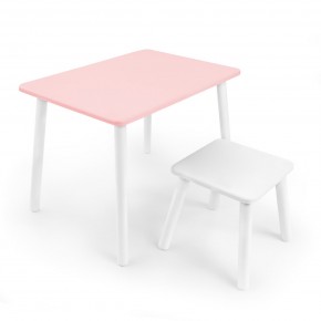 Детский комплект стол и табурет Rolti Baby (розовая столешница/белое сиденье/белые ножки) в Невьянске - nevyansk.mebel24.online | фото