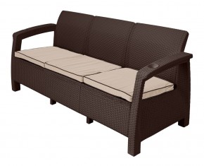 Диван Yalta Premium Sofa 3 Set (Ялта) шоколадный (+подушки под спину) в Невьянске - nevyansk.mebel24.online | фото