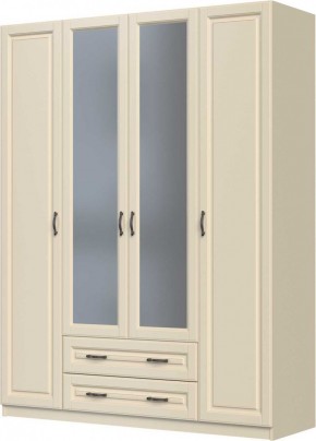 КАНТРИ Шкаф ШР-4 с 2 зерк. (слоновая кость) ЛАК в Невьянске - nevyansk.mebel24.online | фото