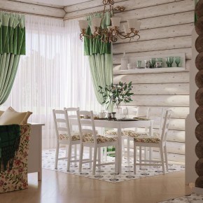 Комлект Вествик обеденный стол и четыре стула, массив сосны, цвет белый в Невьянске - nevyansk.mebel24.online | фото 1