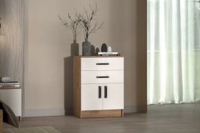 Комод Эконом (Дуб крафт золотой/Белый текстурный) в Невьянске - nevyansk.mebel24.online | фото 3