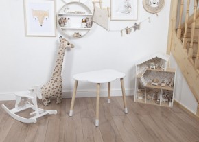 Комплект детский стол ОБЛАЧКО и стул ЗВЕЗДА ROLTI Baby (белая столешница/белое сиденье/береза ножки) в Невьянске - nevyansk.mebel24.online | фото