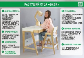 Комплект растущий стол и стул с чехлом 38 попугаев «Вуди» (Белый, Белый, Беж) в Невьянске - nevyansk.mebel24.online | фото