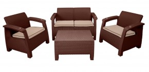 Комплект уличной мебели Yalta Premium Terrace Set (Ялта) шоколадый (+подушки под спину) в Невьянске - nevyansk.mebel24.online | фото