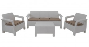 Комплект уличной мебели Yalta Premium Terrace Triple Set (Ялта) белый (+подушки под спину) в Невьянске - nevyansk.mebel24.online | фото 1