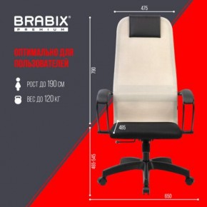 Кресло BRABIX PREMIUM "Ultimate EX-800" пластик, плотная двойная сетка Х2, черное/бежевое, 532916 в Невьянске - nevyansk.mebel24.online | фото 6
