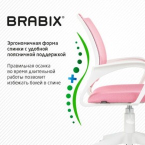 Кресло BRABIX "Fly MG-396W", с подлокотниками, пластик белый, сетка, розовое, 533008 в Невьянске - nevyansk.mebel24.online | фото 6