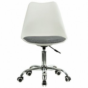 Кресло стул BRABIX "Eames MG-310 CH", хром, пластик белый, ткань серая, 532924 в Невьянске - nevyansk.mebel24.online | фото 1