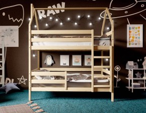 Кровать-домик двухъярусная 80*160 без покраски в Невьянске - nevyansk.mebel24.online | фото 2
