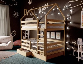 Кровать-домик двухъярусная 80*190 без покраски в Невьянске - nevyansk.mebel24.online | фото
