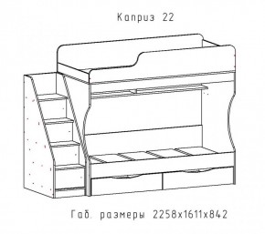 КАПРИЗ-22 Кровать двухъярусная 800 настил ЛДСП в Невьянске - nevyansk.mebel24.online | фото 2