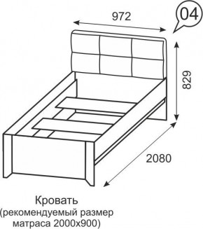 Кровать одинарная 900 Твист 04 в Невьянске - nevyansk.mebel24.online | фото 2