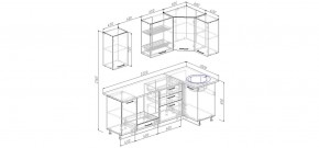 Кухня угловая Антрацит 2200х1000 (Стол. 38мм) в Невьянске - nevyansk.mebel24.online | фото 2