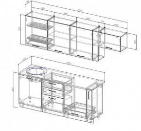 Кухонный гарнитур Антрацит 2550 (Стол. 38мм) в Невьянске - nevyansk.mebel24.online | фото 3