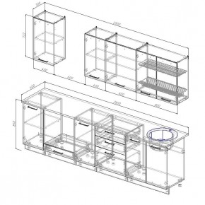 Кухонный гарнитур Бланка 2800 (Стол. 26мм) в Невьянске - nevyansk.mebel24.online | фото 2