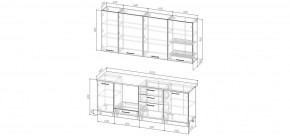 Кухонный гарнитур Каппучино 2200 h950 (Стол. 38мм) в Невьянске - nevyansk.mebel24.online | фото 2