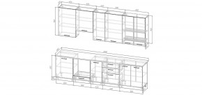 Кухонный гарнитур Санторини 3000 h950 (Стол. 26мм) в Невьянске - nevyansk.mebel24.online | фото 2