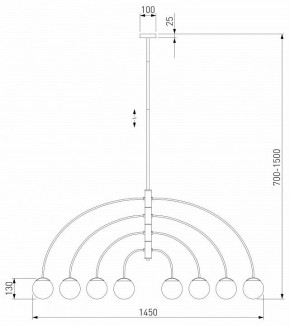 Люстра на штанге Eurosvet Cenacolo 30179/8 черный в Невьянске - nevyansk.mebel24.online | фото 2