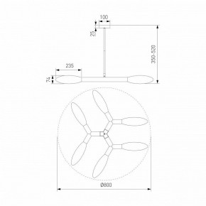 Люстра на штанге Eurosvet Covalent 30180/6 черный в Невьянске - nevyansk.mebel24.online | фото 3