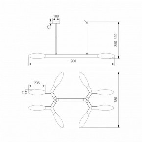 Люстра на штанге Eurosvet Covalent 30180 черный в Невьянске - nevyansk.mebel24.online | фото 3