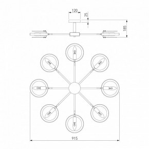 Люстра на штанге Eurosvet Gallo 70121/8 черный в Невьянске - nevyansk.mebel24.online | фото 3