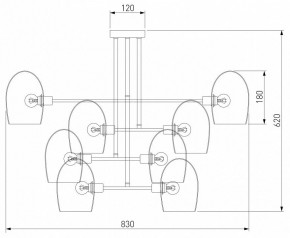 Люстра на штанге Eurosvet Gardie 70141/8 хром в Невьянске - nevyansk.mebel24.online | фото 3