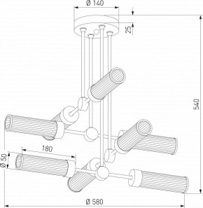 Люстра на штанге Eurosvet Oriens 60166/8 латунь в Невьянске - nevyansk.mebel24.online | фото 3