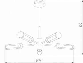 Люстра на штанге Eurosvet Stark 50386/5 LED латунь в Невьянске - nevyansk.mebel24.online | фото 6