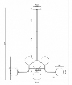 Люстра на штанге Maytoni Erich MOD221-PL-08-G в Невьянске - nevyansk.mebel24.online | фото 6