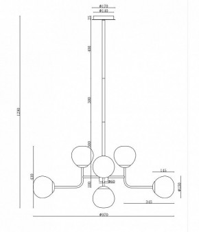 Люстра на штанге Maytoni Erich MOD221-PL-08-N в Невьянске - nevyansk.mebel24.online | фото 3
